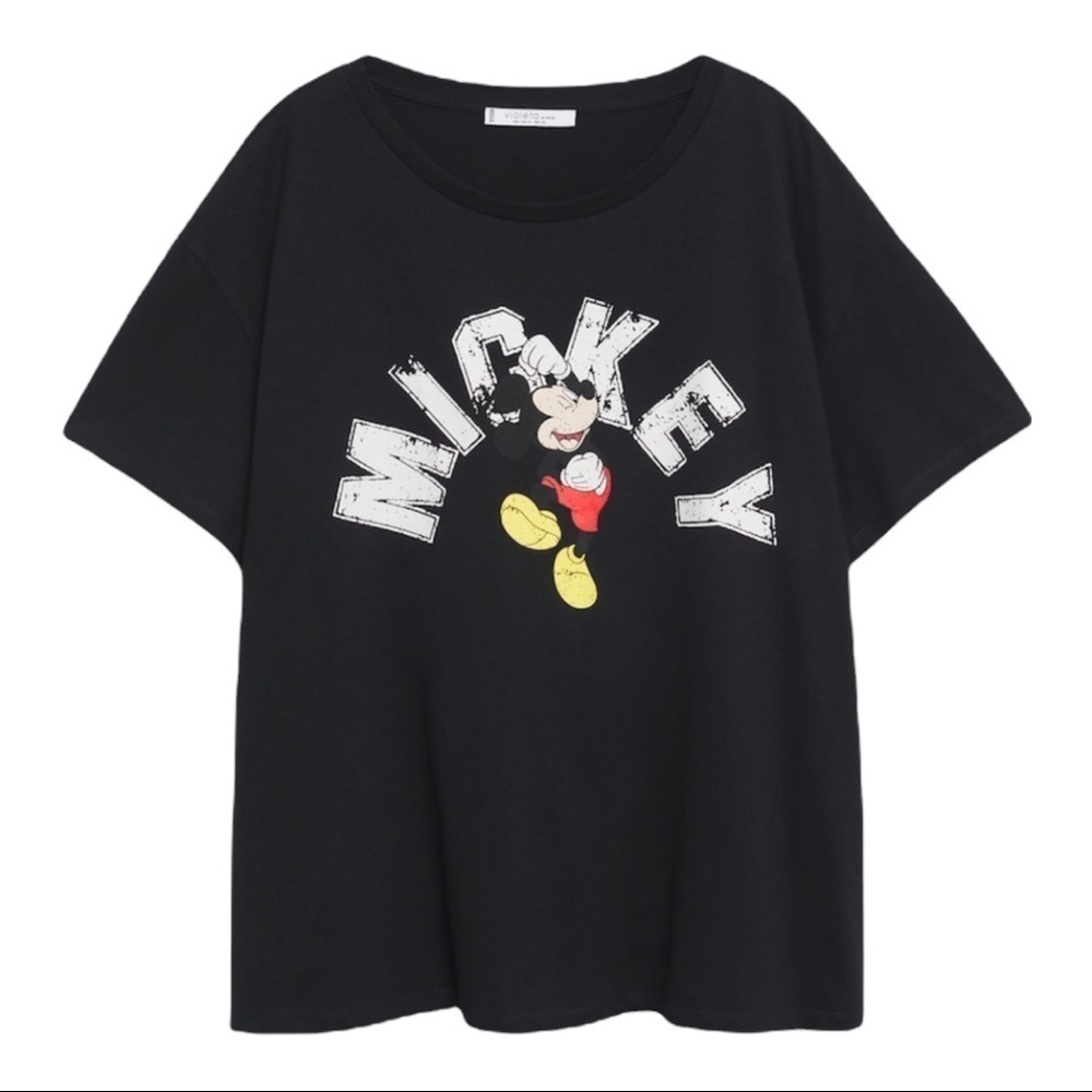 Mango Mickey Mouse black T-shirt New - Picture 2 of 12